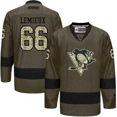 Glued Pittsburgh Penguins #66 Mario Lemieux Green Salute to Service NHL Jersey,We sell and wholesale Glued Pittsburgh Penguins #66 Mario Lemieux Green Salute to Service NHL Jersey on line form chian!